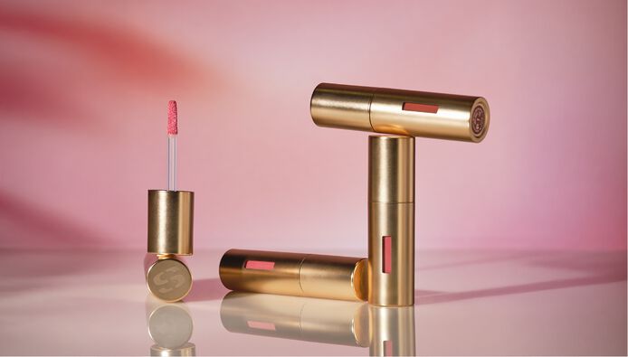 Colour Cloud matte gold bottle