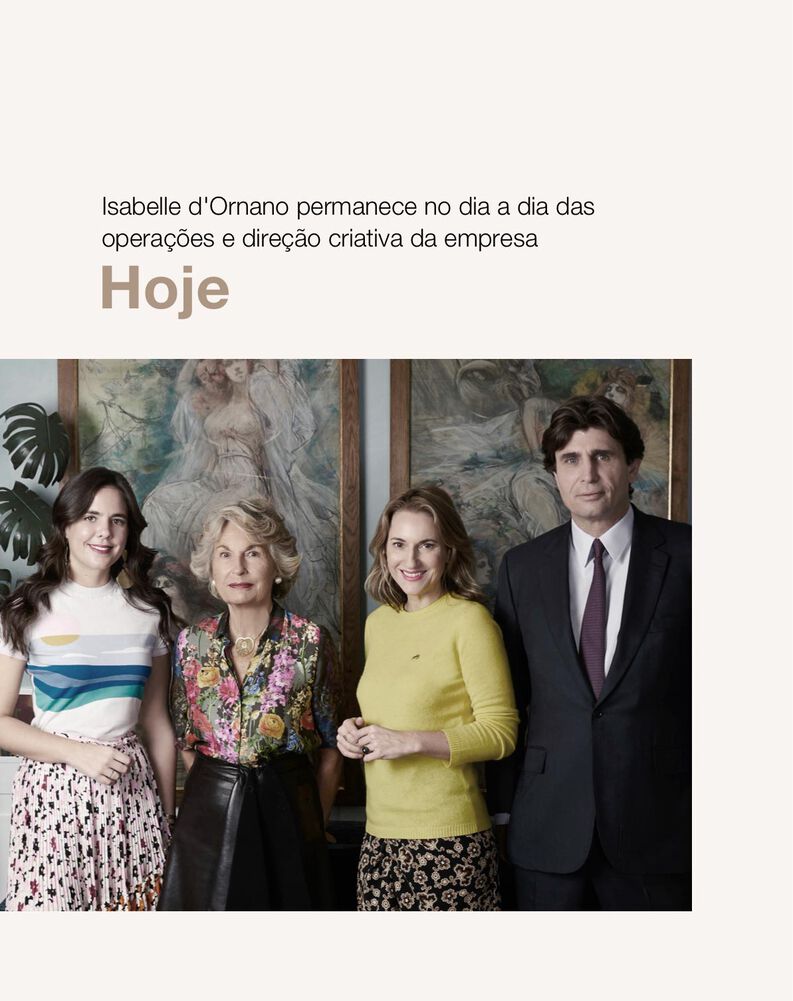 Hoje, Isabelle d'Ornano continua presente na empresa. Ela supervisiona a criação dos produtos.
