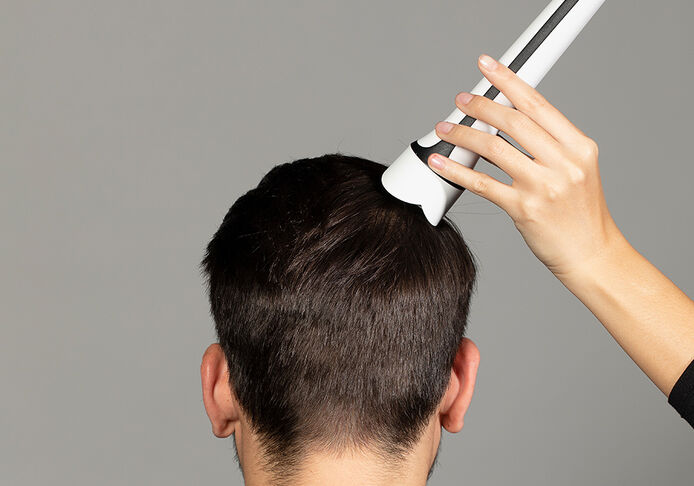 Hair diagnosis with head massage