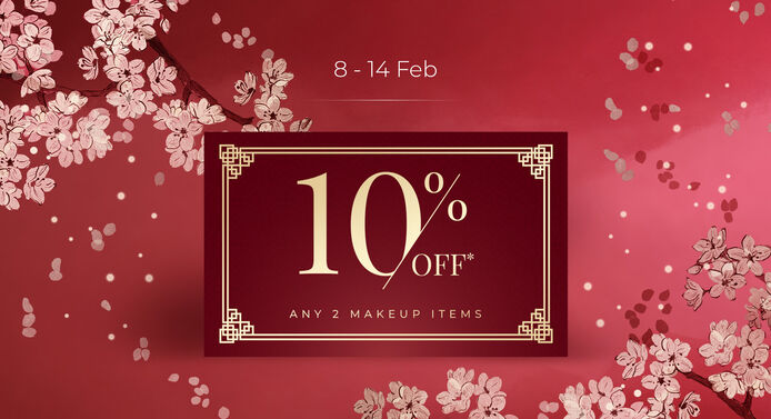Enjoy 10% off any 2 makeup items purchased