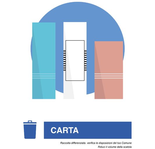 Contenitore per la raccolta differenziata - Astucci di cartone e foglietti illustrativi