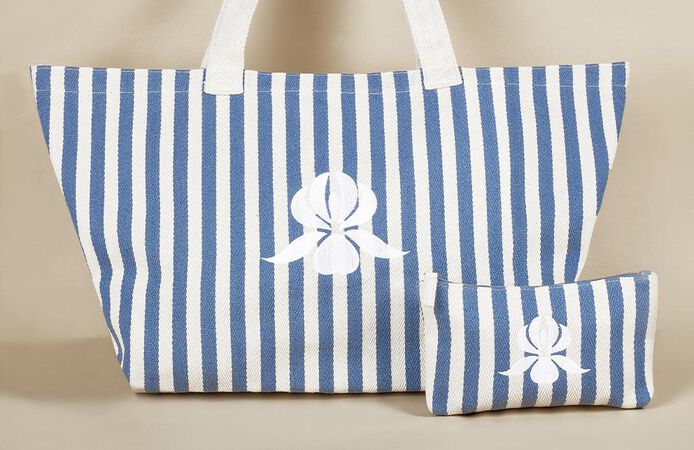 borsa mare blu e bianca