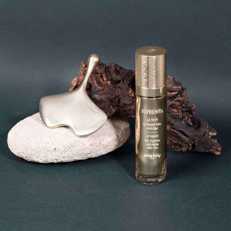 Supremÿa At Night The Supreme Anti-Aging Skin Care Fluid and Ginkgo Gua Sha Duo