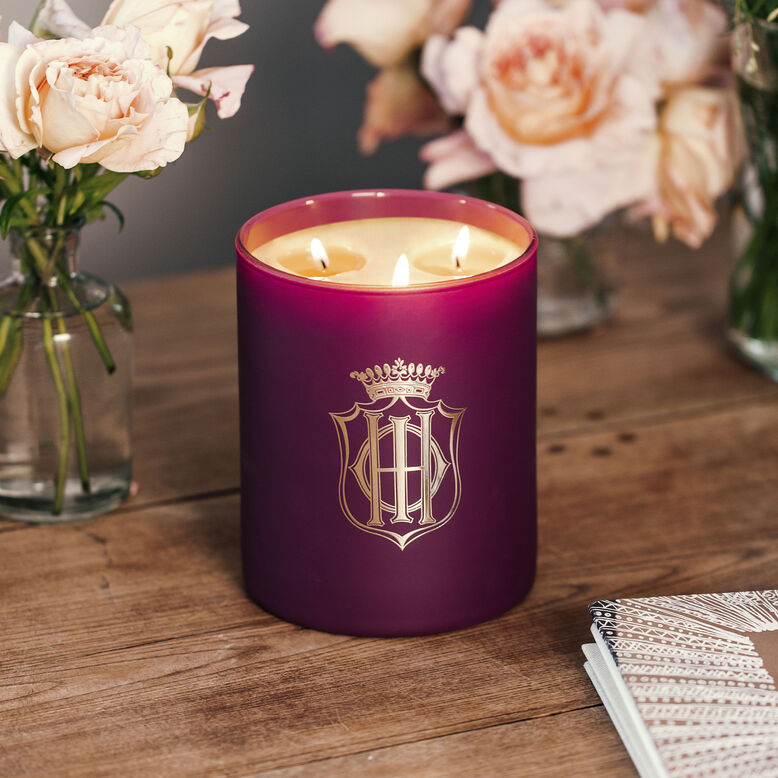 Rose giant scented candle - Gros-plan